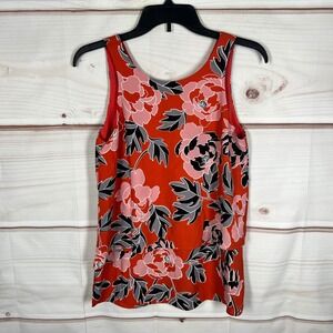 Cooper & Ella Tank Top Womens XS Red Floral Layered Sleeveless Blouse Pullover